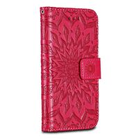 iPhone 6 / iPhone 6s Case Cover, Casake [Ripple] Pu Leather] [Card Slot] [Wallet Leather Flip Case] for iPhone 6 / iPhone 6s Case, Red