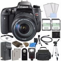 Canon EOS Rebel T6s DSLR Camera with 18-135mm Lens + Extra Battery + Charger + 8GB + 16GB + Remote + Card Reader + Tripod + HDMI + Case + Flash Bundle 6