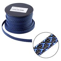 100ft - 3/4 inch PET Expandable Braided Sleeving - BlackBlue - Alex Tech Braided Cable Sleeve