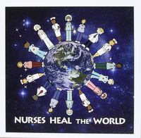 3dRose Nurses Heal The World, Nurses Circling The Globe Greeting Cards, 6" x 6", Set of 12 (gc_79459_2)