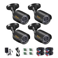Anlapus 4 Pack HD 1080P 4-in-1 Analog/TVI/CVI/AHD Outdoor Indoor CCTV Security Cameras with 65ft Night Vision for 960H/720P/1080P DVR System