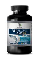 Brain Health Supplement - Wild Alaskan Salmon Oil - Omega 3 2000MG - Full Range - Wild Alaskan Fish Oil Supplements - 1 Bottle 90 Softgels
