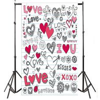 Elevin(TM) Valentine's Day Love Heart Photography Backdrop Vinyl Photo Background Prop Gift (K)