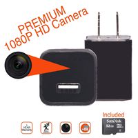 LEKE LLC - Updated Spy USB Charger Camera - Hidden Wall Outlet Nanny Cam with 1080p Loop Recording, Motion Detector - Mini Indoor Surveillance Device for Home, Office Security - Night Vision Video