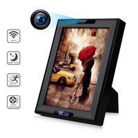 Wireless Camera Photo Frame with Clock HD 1080P WiFi IP Nanny Cam Home Security Cameras Night Vision Motion Detection