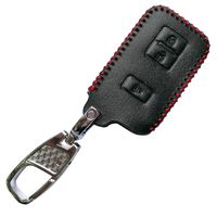 Coolbestda Leather Smart Key Fob Remote Cover Case Protector Keyless Entry Skin for 2017 2016 Toyota Tacoma Land Cruise Prius V RAV4