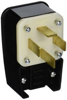 Leviton 8362-P 60 Amp, 277 Volt, Straight Blade, Plug, Industrial Grade, Angle, Non-Grounding, Black