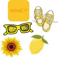 Cool & Trendy Hydro Flask Stickers Yellow/Laptop Stickers Pack for Teens, Girls and Boys - Hydro Flask Aesthetic Yellow Stickers - Yellow Summer Vinyl Stickers - Durable, 100% Waterproof Stickers