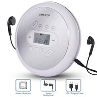 Portable CD Player Personal Compact Disc Player with LCD Display Stereo Headphones and USB Charging Cable Anti-Skip/Shockproof Protection Small Music CD Walkman Players for Car and Home