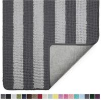 Gorilla Grip Original Luxury Chenille Bathroom Rug Mat, 60x24, Extra Soft and Absorbent Shaggy Rugs, Machine Wash Dry, Perfect Plush Carpet Mats for Tub, Shower, and Bath Room, Charcoal Light Gray