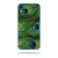 MightySkins Skin Compatible with Apple iPhone XR - Peacock Feathers | Protective, Durable, and Unique Vinyl Decal wrap Cover | Easy to Apply, Remove, and Change Styles | Made in The USA