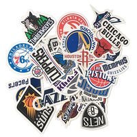 30pcs Vinyl Stickers Waterproof NBA Basketball Team Logo All Complete Set Graffiti Decals for Water Bottles Cars Motorcycle Skateboard Portable Luggages Phone Ipad Laptops