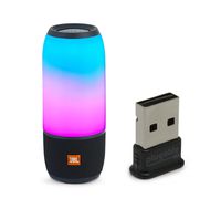 JBL Pulse 3 Wireless Bluetooth IPX7 Waterproof Speaker Bundle with USB 2.0 Bluetooth Adapter - Black