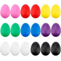 18PCS Plastic Egg Shakers Percussion Musical Egg Maracas Toys with 8 Different Colors