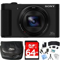 Sony Cyber-shot HX80 Compact Digital Camera 64GB Memory Card Bundle includes Camera, Card, Reader, Wallet, Case, HDMI Cable, Mini Tripod, Screen Protectors, Cleaning Kit, Beach Camera Cloth and More!