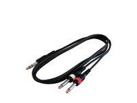 Audio2000'S ADC210P Dual 1/4 Inch TS to 1/4 Inch TRS (Dual Mono to Stereo) Audio Cables- 5 Feet