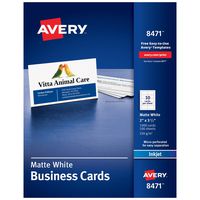 Avery Printable Business Cards, Inkjet Printers, 1,000 Cards, 2 x 3.5, Heavyweight (8471)