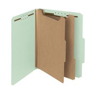 Smead 100% Recycled Pressboard Classification File Folder, 2 Dividers, 2" Expansion, Letter Size, Gray/Green, 10 per Box (14023)