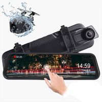 Mirror Dash Cam, Dual 1080P Front and Rear, 10 Inch Touch Screen Front 1080P 170° Full HD Front Camera, 140° Wide Angle 1080P Waterproof Rear View Camera, G-Sensor 24-Hour Parking Monitor