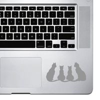 StickAny Palm Series 4 Cats Watching Sticker for MacBook Pro, Chromebook, and Laptops (Silver)