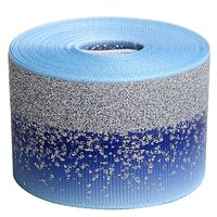 Glitter Fabric Grosgrain Ribbon 1-1/2" x 5 Yards for Making Hair Bow DIY Headband Dressing Arts Sewing Birthday Party Events Bridal Shower, Wedding Events (Blue)
