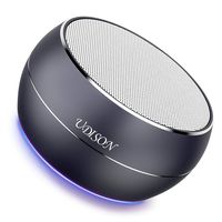 Portable Wireless Bluetooth Speakers Dual Stereo Pairing, UDISON Outdoor Small Speaker Loud Sound with Lights, Built-in HD Mic Phone Handsfree,Support Aux/TF-Gray