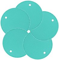 Silicone Pot Holder, New 5 Pcs Trivet MAT, HOT Pads, Heat Resistant Coasters, Cup Insulation Mat, Tableware Insulation Pad Potholders, Non-Slip Mat, Flexible (Light Blue)