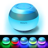 SOAIY S-45 Smart Touch LED Night Light Bluetooth Speaker, Mood Lamp 7 Color Changing Lighting Modes Portable Wireless Speaker, Handsfree Calling/Mirco-SD Card/AUX-in Supported