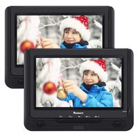 NAVISKAUTO 9.5" Dual Screen Portable DVD Player for Car Headrest with 5 Hour Rechargeable Battery, 9.8ft Car Charger and Wall Charger, Supports USB/SD/MMC