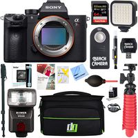 Sony a7R III 42.4MP Full-Frame Mirrorless Interchangeable Lens Camera Body (ILCE7RM3/B) + 64GB Memory & Flash a7RIII Accessory Bundle