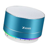 Zosam Mini Wireless Speaker, Portable Bluetooth Speaker with HD Sound, 4H Playing Time, Built-in Mic, SD/TF Card Slot, FM and LED Moodlights for Home, Travel (Blue)