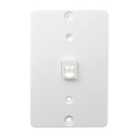 Leviton 40257-W Telephone Wall Phone Jack, 6P4C, Screw Terminal, White