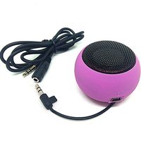 TTSAM Portable Mini Hamburger Speaker 3.5mm Plug Rechargeable Speaker with Extension Cord for MP3 Audio Laptop Cell Phone Tablet PC (Purple)