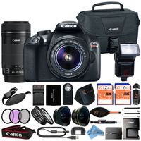 Canon EOS Rebel T6 18MP Digital SLR Camera Retail Packaging 24 Piece Bundle (18-55mm & 55-250mm Premium Bundle)