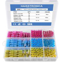 Haisstronica 260PCS Heat Shrink Spade Connectors-Electrical Spade Wire Connectors-Quick Disconnect Connectors -Female and Male Spade terminlas for Watercraft,Electronics,Automotive Crimp Connectors