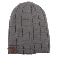 Zonman Bluetooth Beanie Hat Wireless 4.2 Hands-Free Knit Music Cap with HD Stereo Speaker Headphone Mic Rechargeable USB for Winter Fitness Outdoor Sports (Z01-Gray)