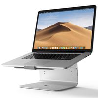 Laptop Stand - iQunix Aluminum Cooling Computer Stand: [Update Version] Stand, Holder for Apple MacBook Air, MacBook Pro, All Notebooks (Silver)