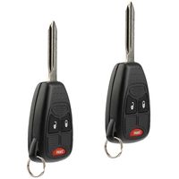 Car Key Fob Keyless Entry Remote fits Chrysler Aspen Pt Cruiser / Dodge Caliber Dakota Durango Magnum Nitro Ram / Jeep Compass Patriot Wrangler / Mitsubishi Raider (OHT692427AA 3-btn), Set of 2