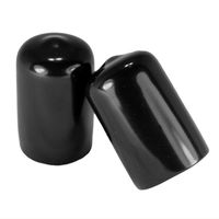 Prescott Plastics 5/8 Inch Round Black Vinyl End Cap, Flexible Pipe Post Rubber Cover (20)