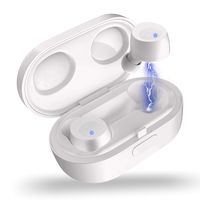 ELECDER D10 True Wireless Earbuds Bluetooth 5.0 Headphones in Ear with Microphone, 3D Stereo Sound, IPX5 Waterproof, Charging Case for Workout, Running (White)