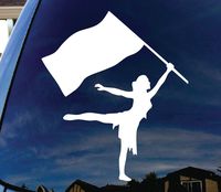 Color Guard Flag Car Window Vinyl Decal Sticker for laptop, Car, Truck Windows, Mac (5.5" inches)
