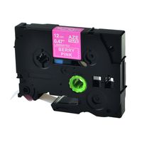 GREENCYCLE 1 Pack Compatible for Brother P-Touch TZe-MQP35 TZe MQP35 TZeMQP35 12mm Standard Laminated Label Tape Cassette White on Berry Pink 0.47 inch x 5m Used in PT-D210 PT-D400 PT-H110 PT-D200