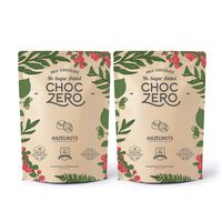 ChocZero's Keto Bark, Milk Chocolate Hazelnuts, No Added Sugar, Low Carb, No Sugar Alcohols, Non-GMO (2 bags, 6 servings/each)