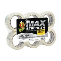 Duck MAX Strength Packing Tape Refill, 6 Rolls, 1.88 Inch x 54.6 Yard, Clear (241513)
