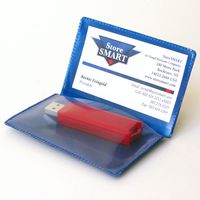 StoreSMART - USB Flash Drive & Business Card Holders - Folding - Metallic Blue - 50-Pack (RPP2915-MB-FLASH-50)