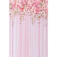 Muzi 5x7ft Rose Floral Wall Photography Backdrop Valentine's Day Weeding Newborn Party Background Pink Flowers Wall Backdrops D-9354