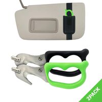 StatGear SuperVizor XT Auto Emergency Rescue Escape Tool - Seatbelt Cutter & Window Glass Breaker Hammer Survival - Mounts Right to Your Sun-Visor! Pack of 2
