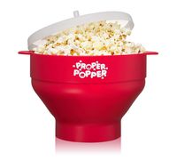 The Original Proper Popper Microwave Popcorn Popper, Silicone Popcorn Maker, Collapsible Bowl BPA Free & Dishwasher Safe - (Red)