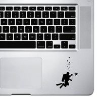 StickAny Palm Series Scuba Diver Starfish Sticker for MacBook Pro, Chromebook, and Laptops (Black)