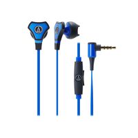 Audio Technica ATHCHX5ISBL SonicFuel Hybrid Earbud Headphones for Smartphones, Blue